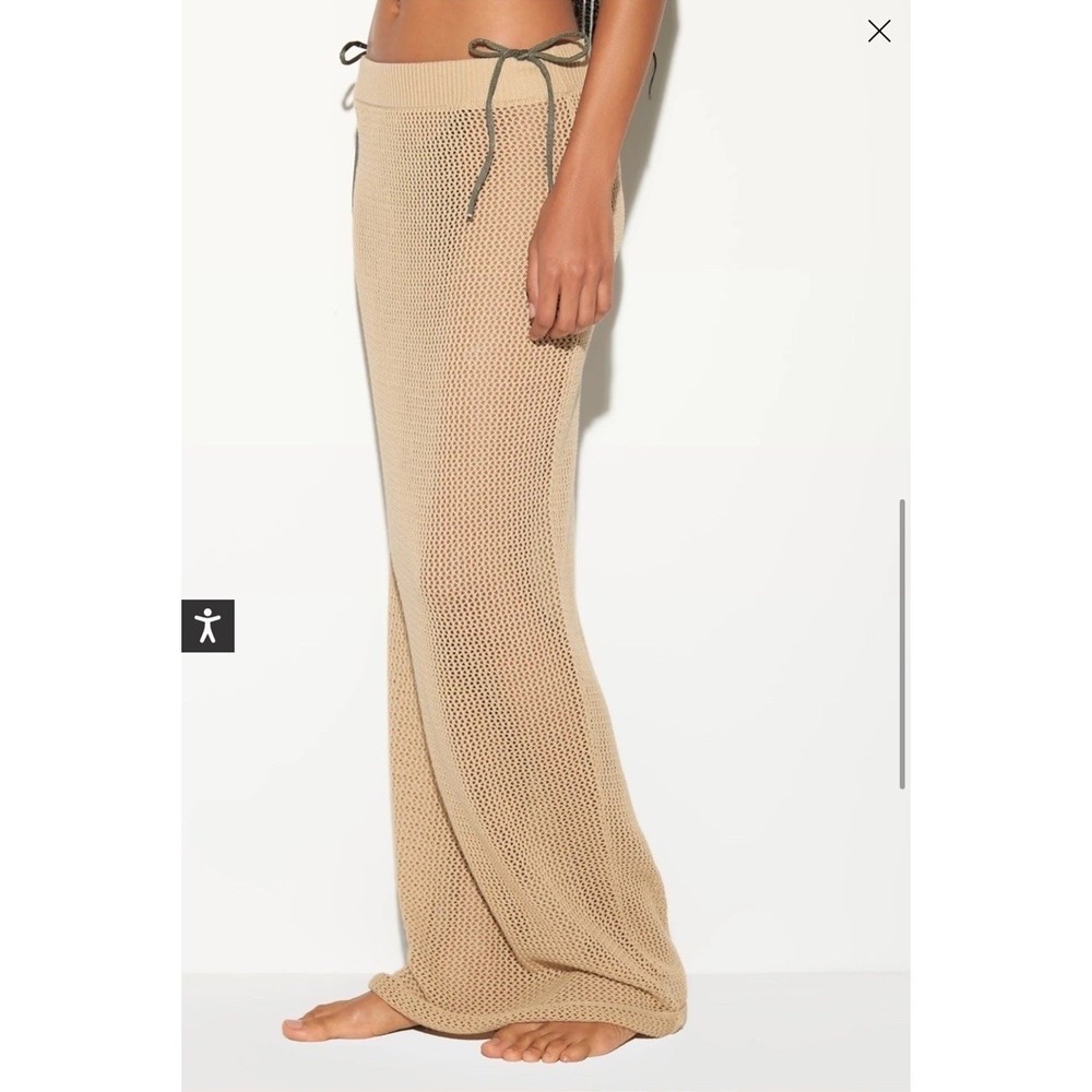 Beige Crochet Maxi Swim Cover-Up Skirt - Picture 3 of 9